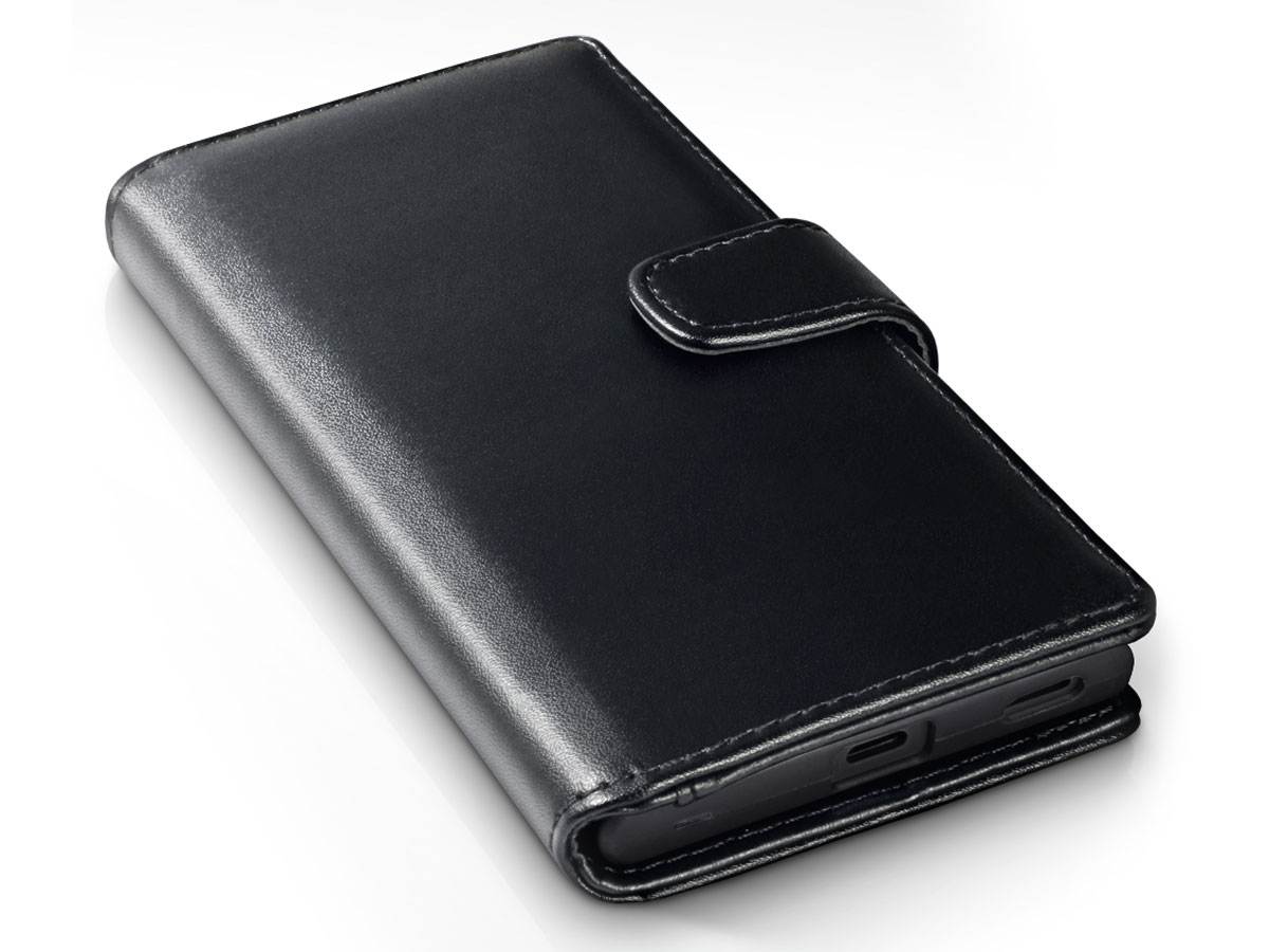 CaseBoutique Case Zwart Leer - Sony Xperia XA1 Plus Hoesje