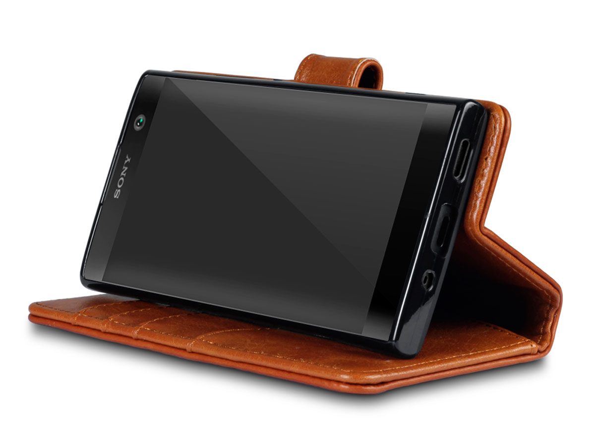 CaseBoutique Bookcase Cognac Leer - Sony Xperia XA2 hoesje