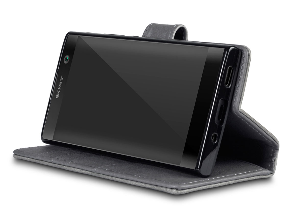 CaseBoutique Bookcase Grijs Leer - Sony Xperia XA2 hoesje