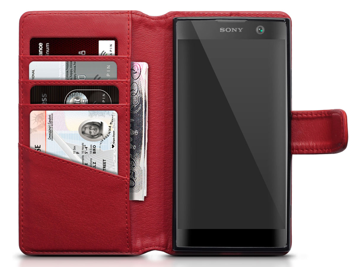 CaseBoutique Bookcase Rood Leer - Sony Xperia XA2 hoesje