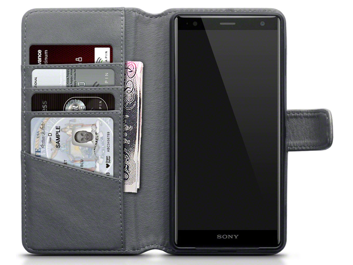 CaseBoutique Leren Case Grijs - Sony Xperia XZ2 Hoesje