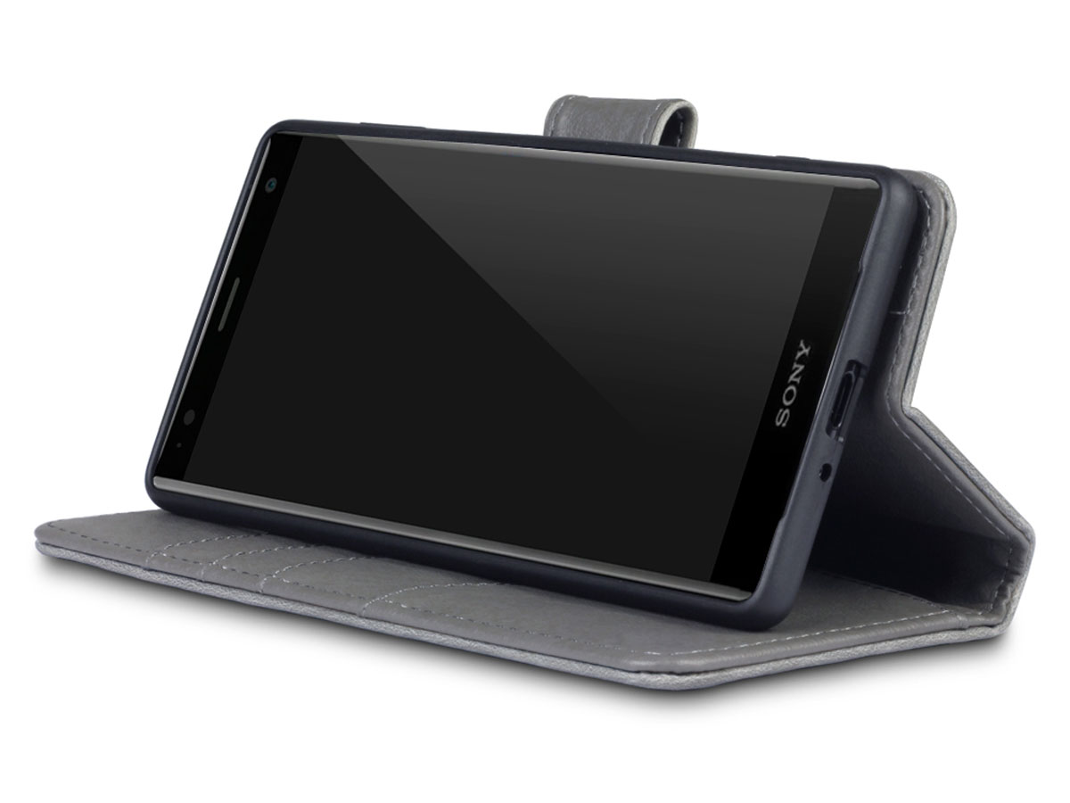 CaseBoutique Leren Case Grijs - Sony Xperia XZ2 Hoesje