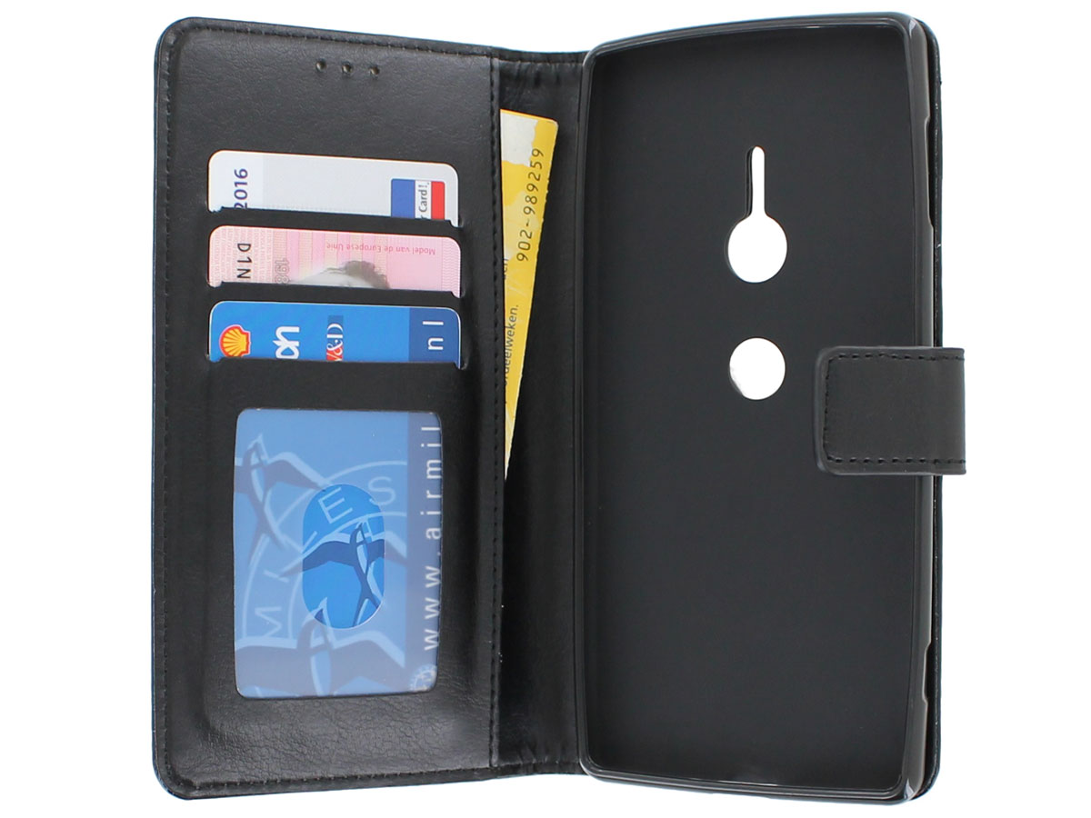 Bookcase Wallet Zwart - Sony Xperia XZ2 hoesje
