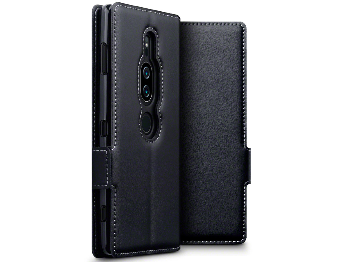 CaseBoutique Sony Xperia XZ2 Premium Hoesje Zwart Leer