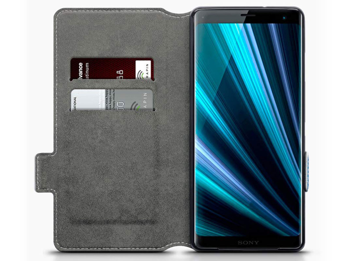 CaseBoutique Slim Wallet Blauw - Sony Xperia XZ3 hoesje