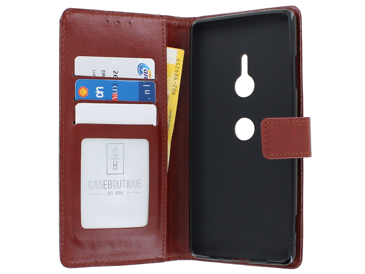 Book Case Wallet Bruin - Sony Xperia XZ3 hoesje