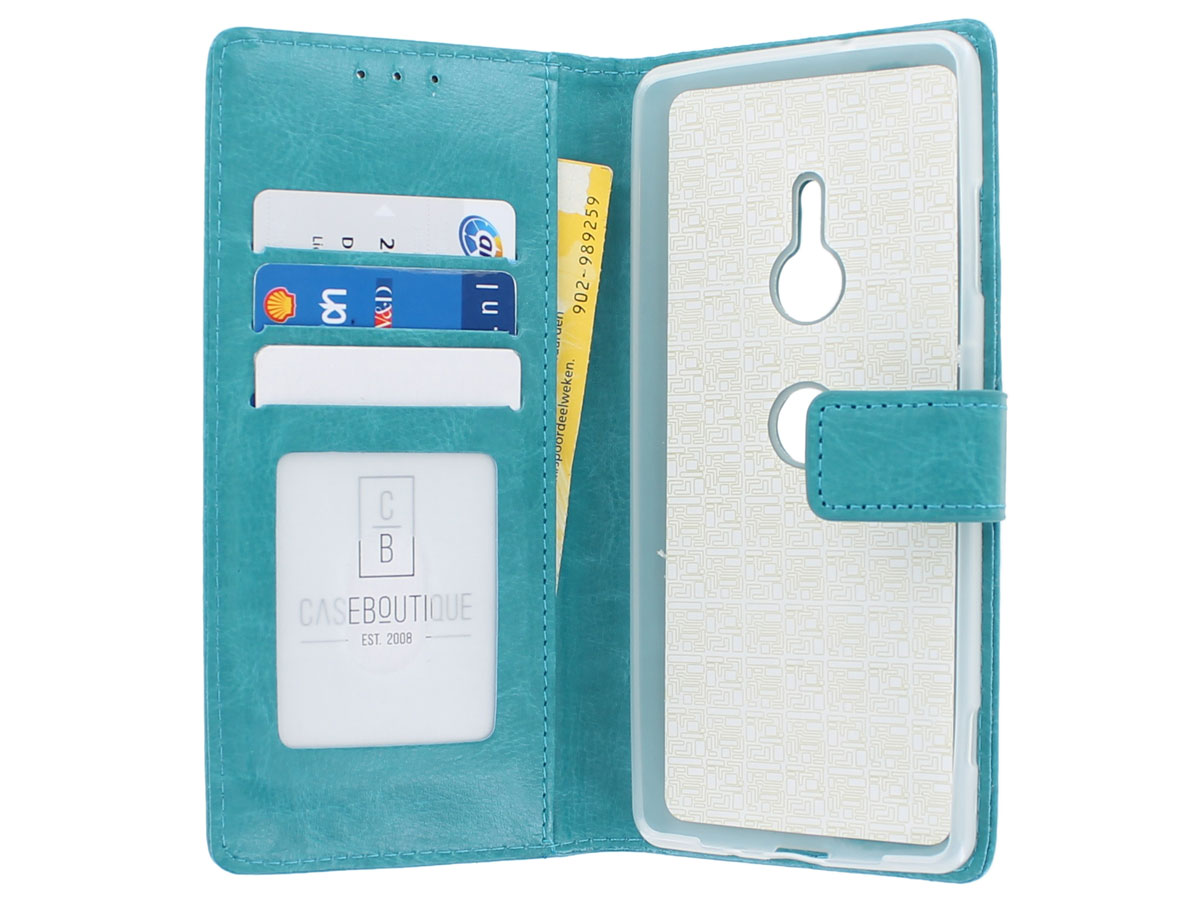 Book Case Wallet Turquoise - Sony Xperia XZ3 hoesje