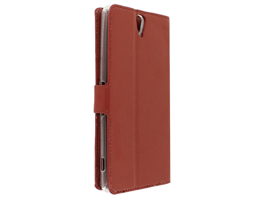 Wallet Book Case - Sony Xperia C5 Ultra hoesje (Bruin)