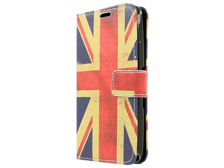 Vintage GB Flag Book Case Hoesje voor Sony Xperia E4