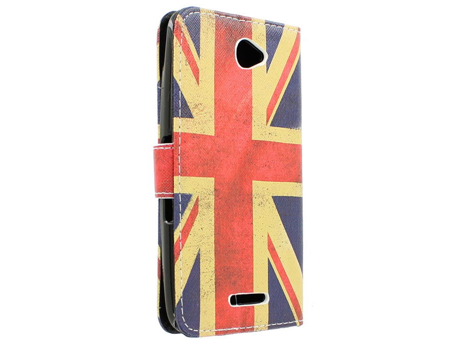 Vintage GB Flag Book Case Hoesje voor Sony Xperia E4