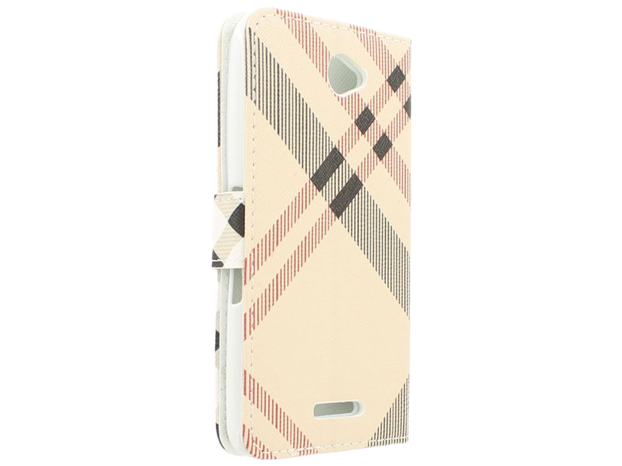Tartan Wallet case - Sony Xperia E4 hoesje
