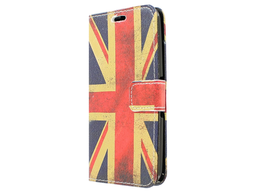 Vintage GB Flag Book Case Hoesje voor Sony Xperia E4g