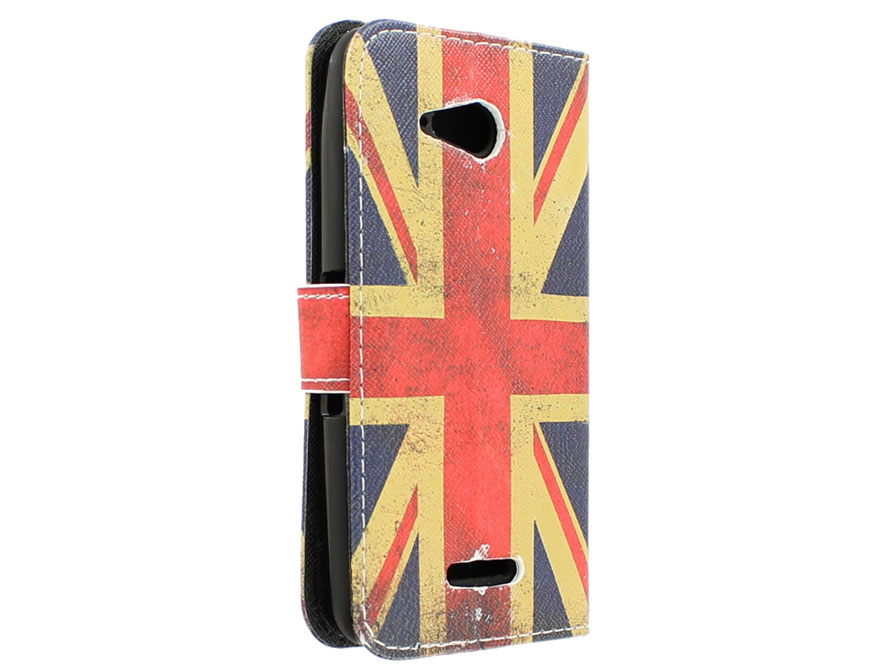 Vintage GB Flag Book Case Hoesje voor Sony Xperia E4g