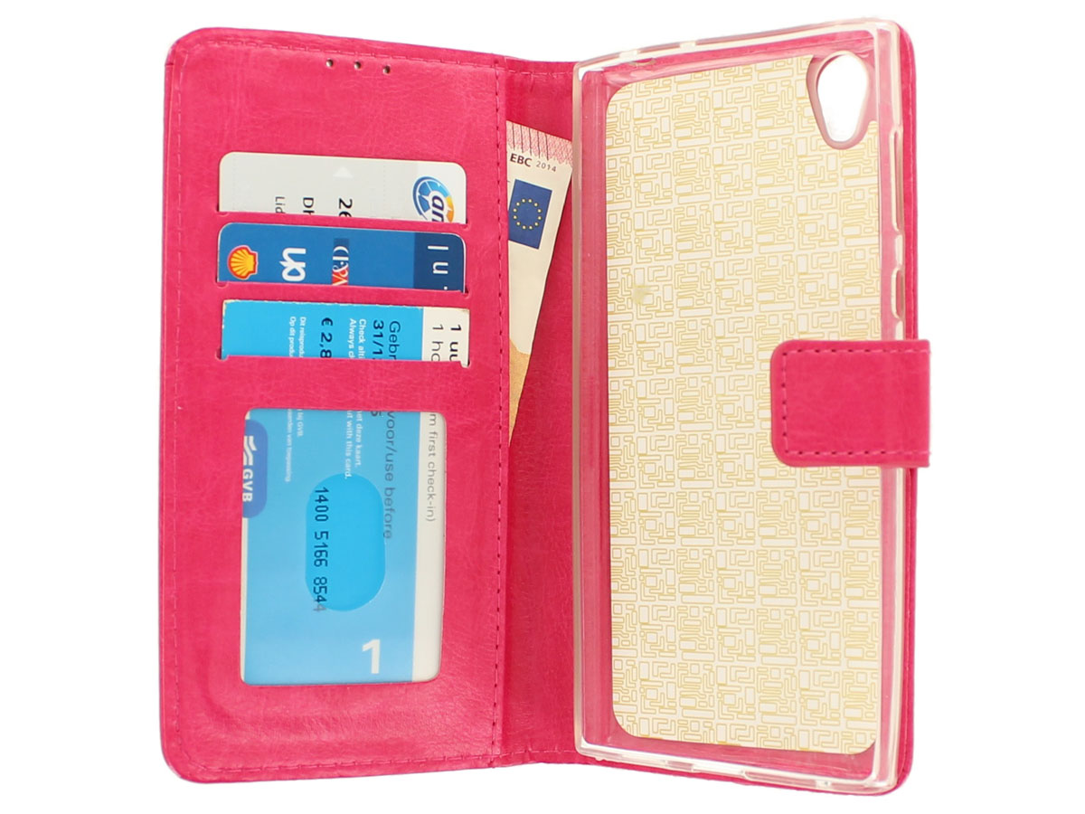 Wallet Bookcase Roze - Sony Xperia L1 hoesje