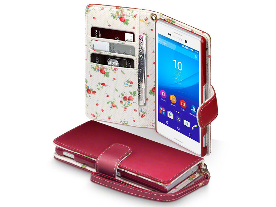 CaseBoutique Flower Wallet Case - Hoesje voor Sony Xperia M4 Aqua