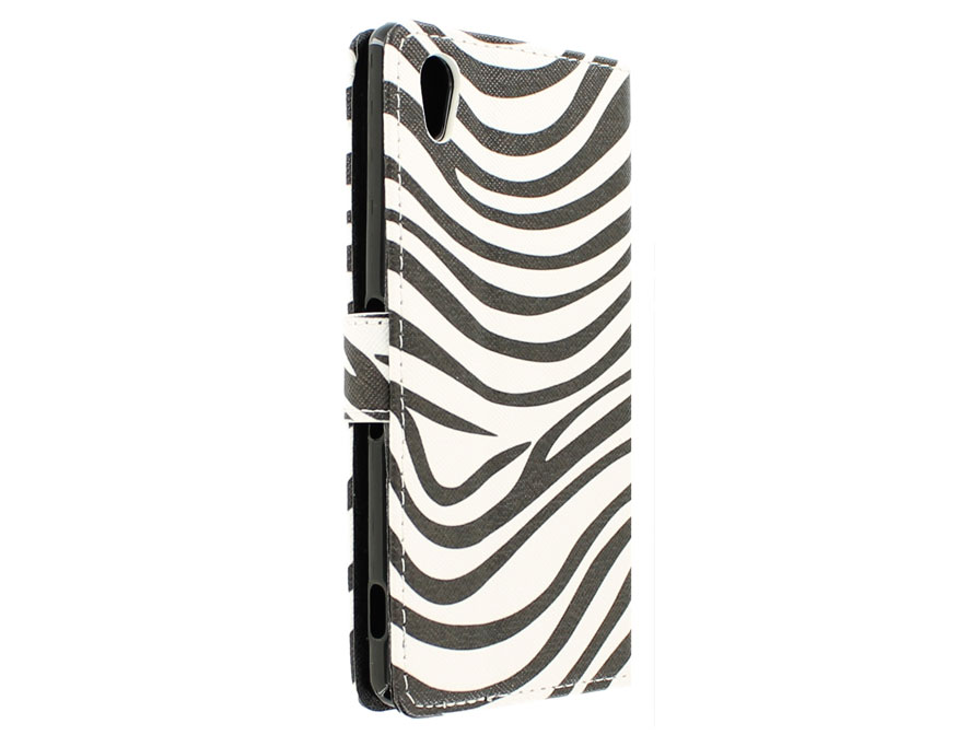 Zebra Book Case Hoesje voor Sony Xperia M4 Aqua