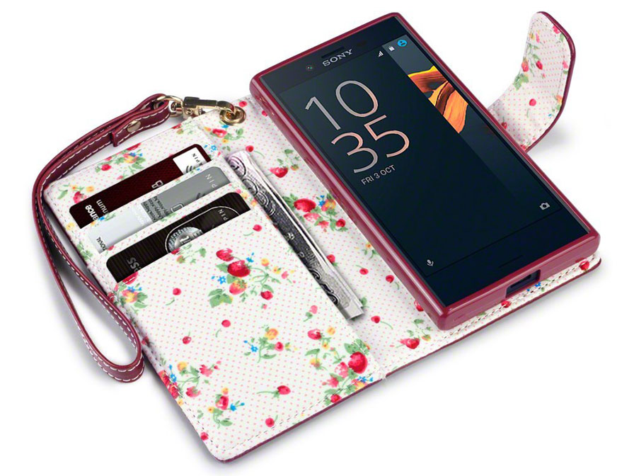 CaseBoutique Flower Bookcase - Sony Xperia X Compact hoesje