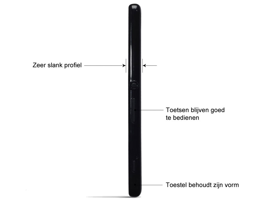 Matte Black TPU Skin Case - Sony Xperia XA hoesje