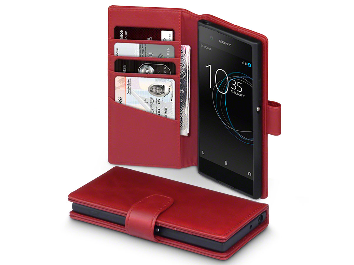 CaseBoutique Bookcase Rood Leer - Sony Xperia XA1 Hoesje