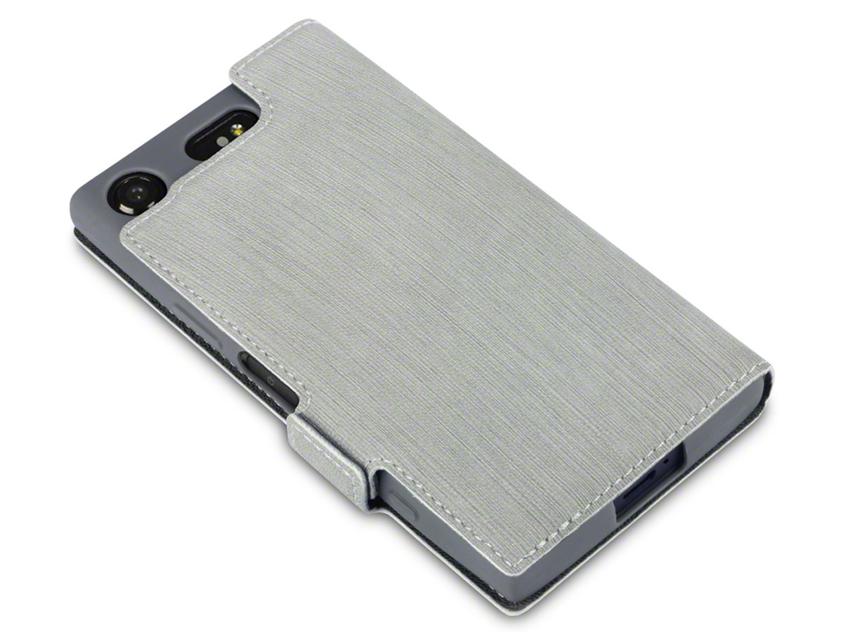 Covert Slim Book Grijs - Sony Xperia XZ1 Compact Hoesje