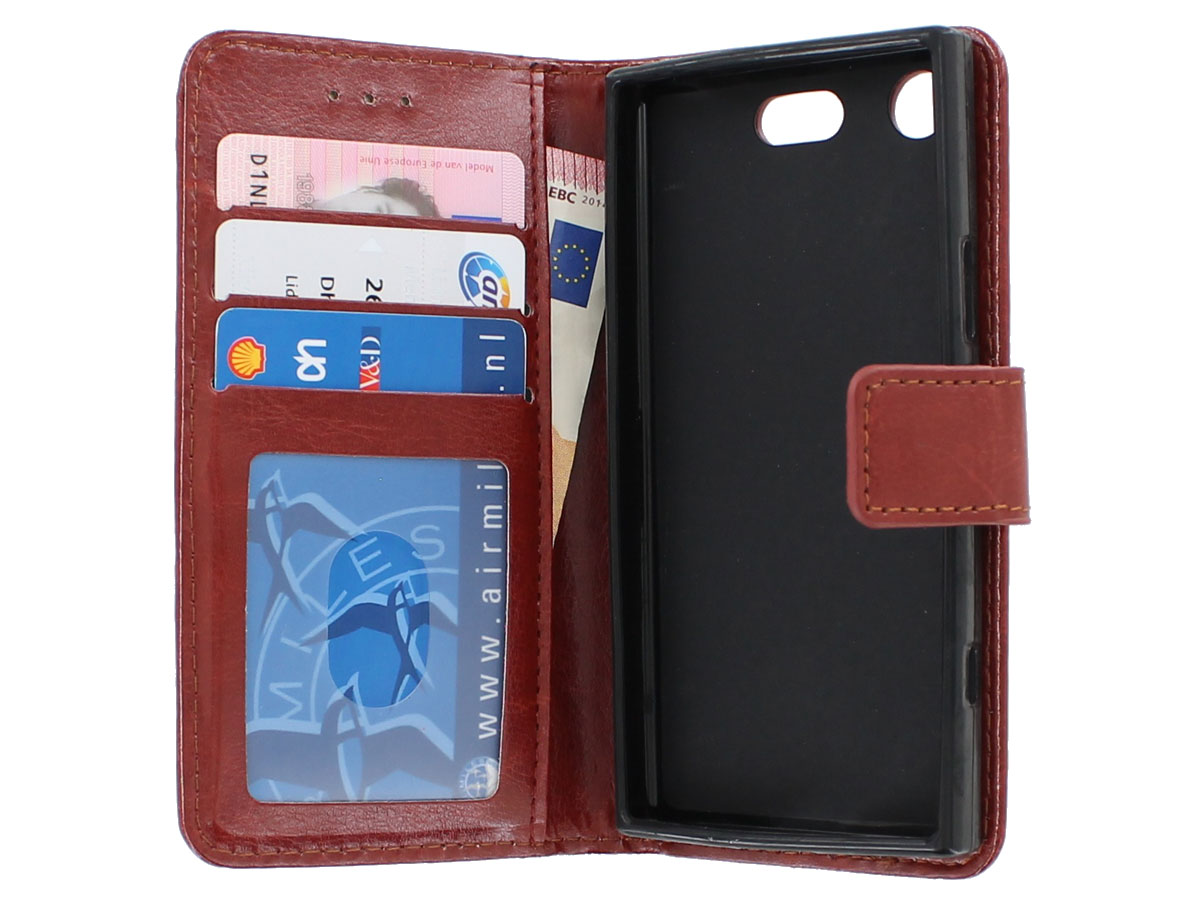 Bookcase Wallet Bruin - Sony Xperia XZ1 Compact hoesje