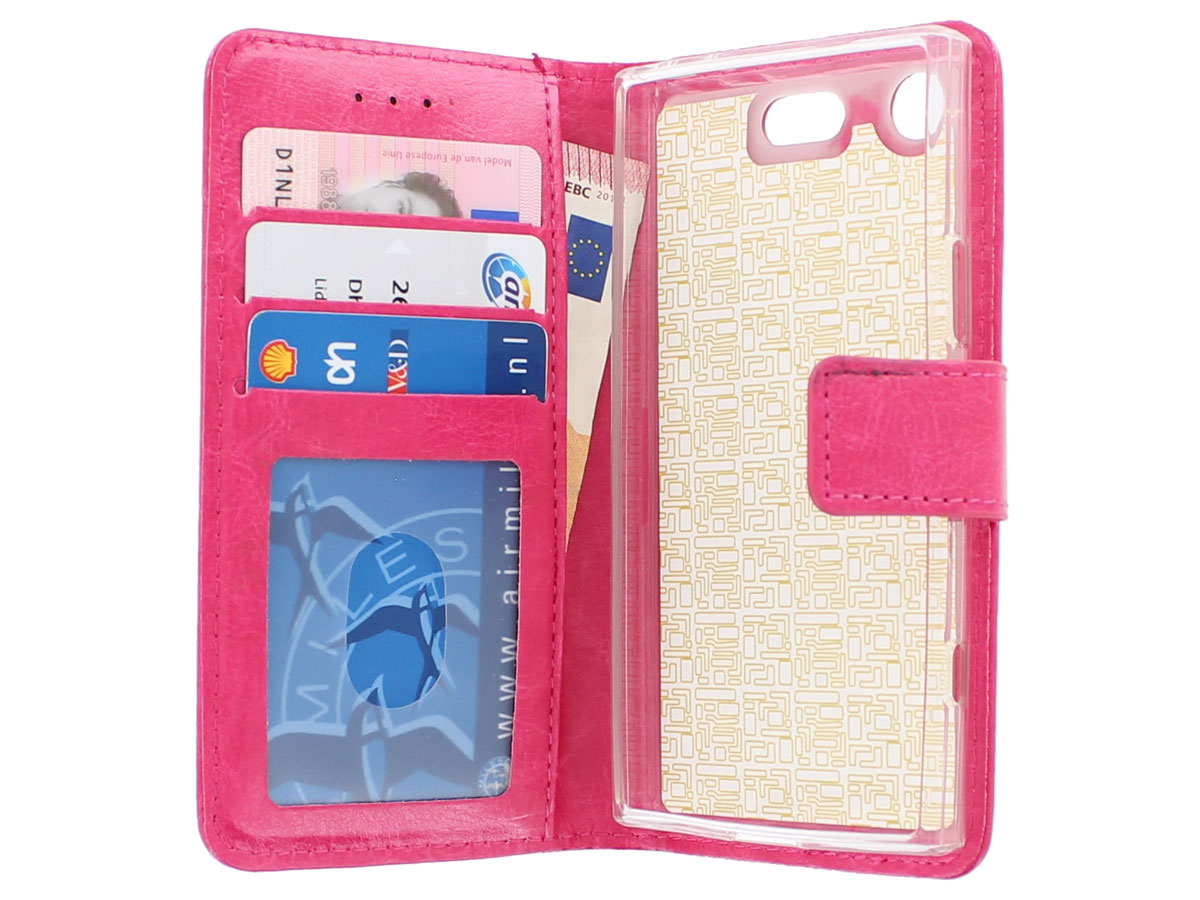 Bookcase Wallet Roze - Sony Xperia XZ1 Compact hoesje
