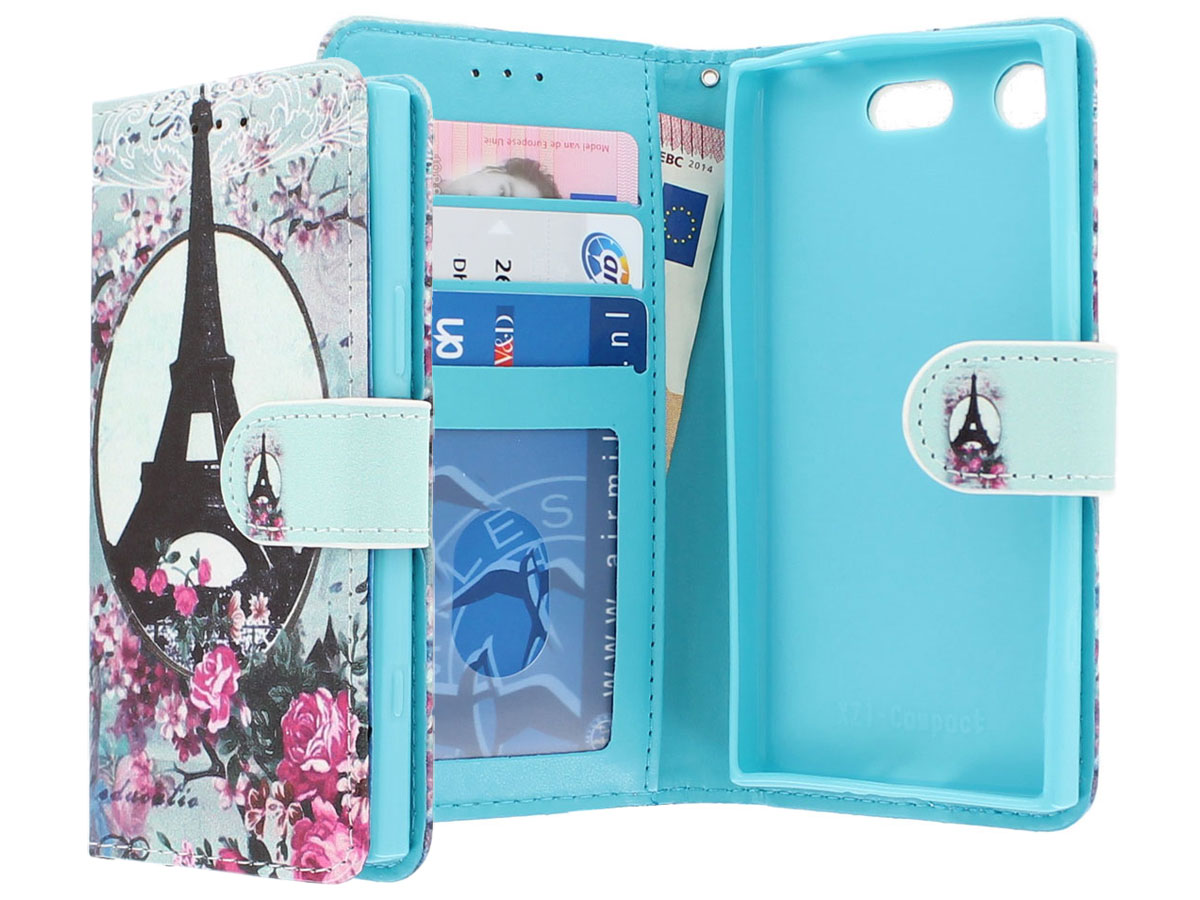 Retro Paris Bookcase - Sony Xperia XZ1 Compact hoesje
