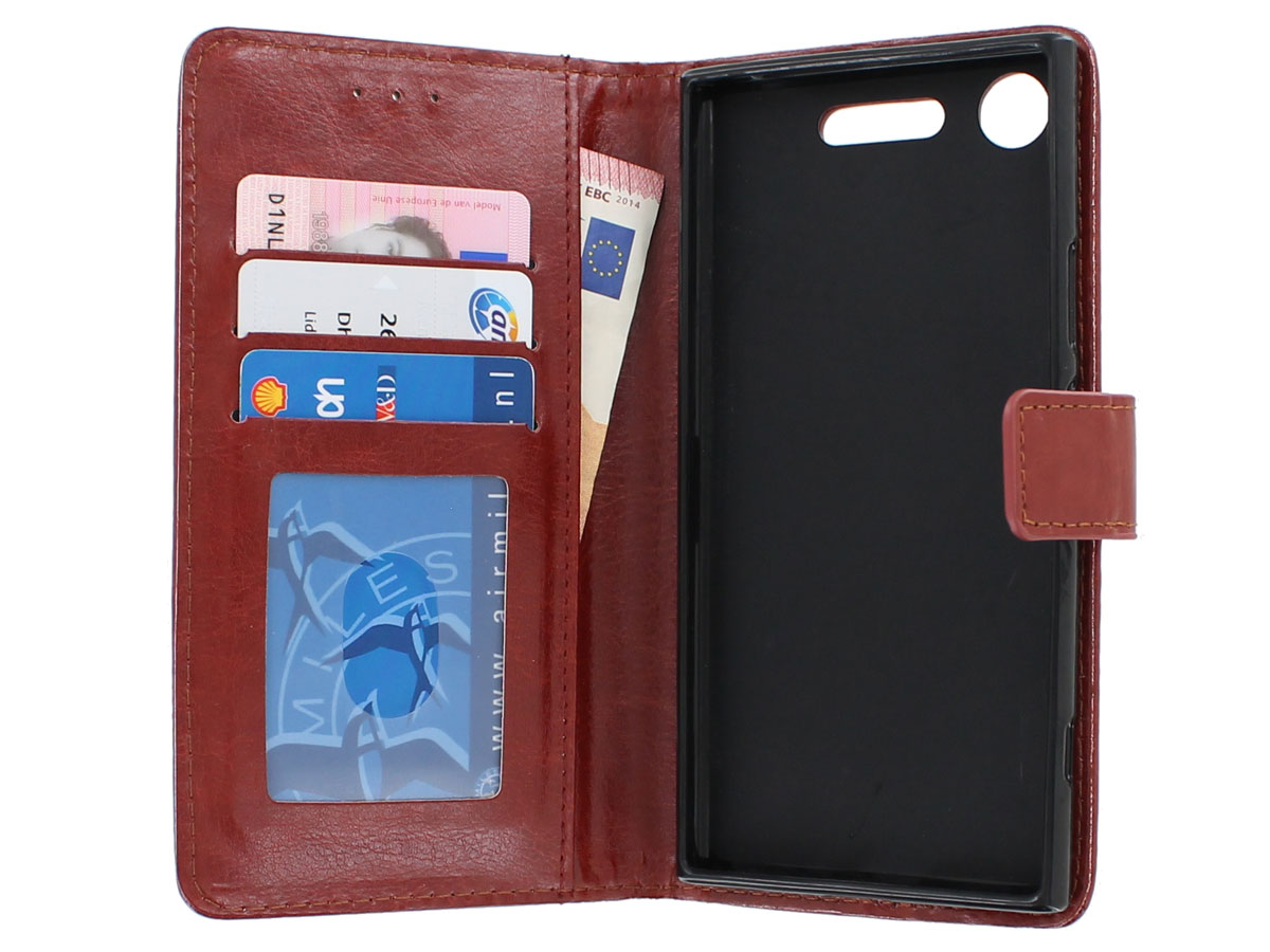 Bookcase Wallet Bruin - Sony Xperia XZ1 hoesje