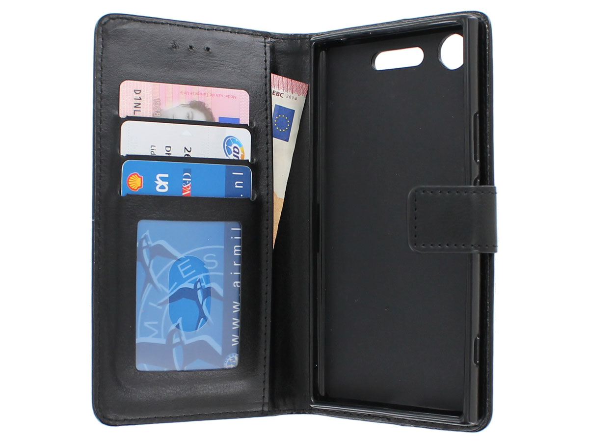 Bookcase Wallet Zwart - Sony Xperia XZ1 hoesje