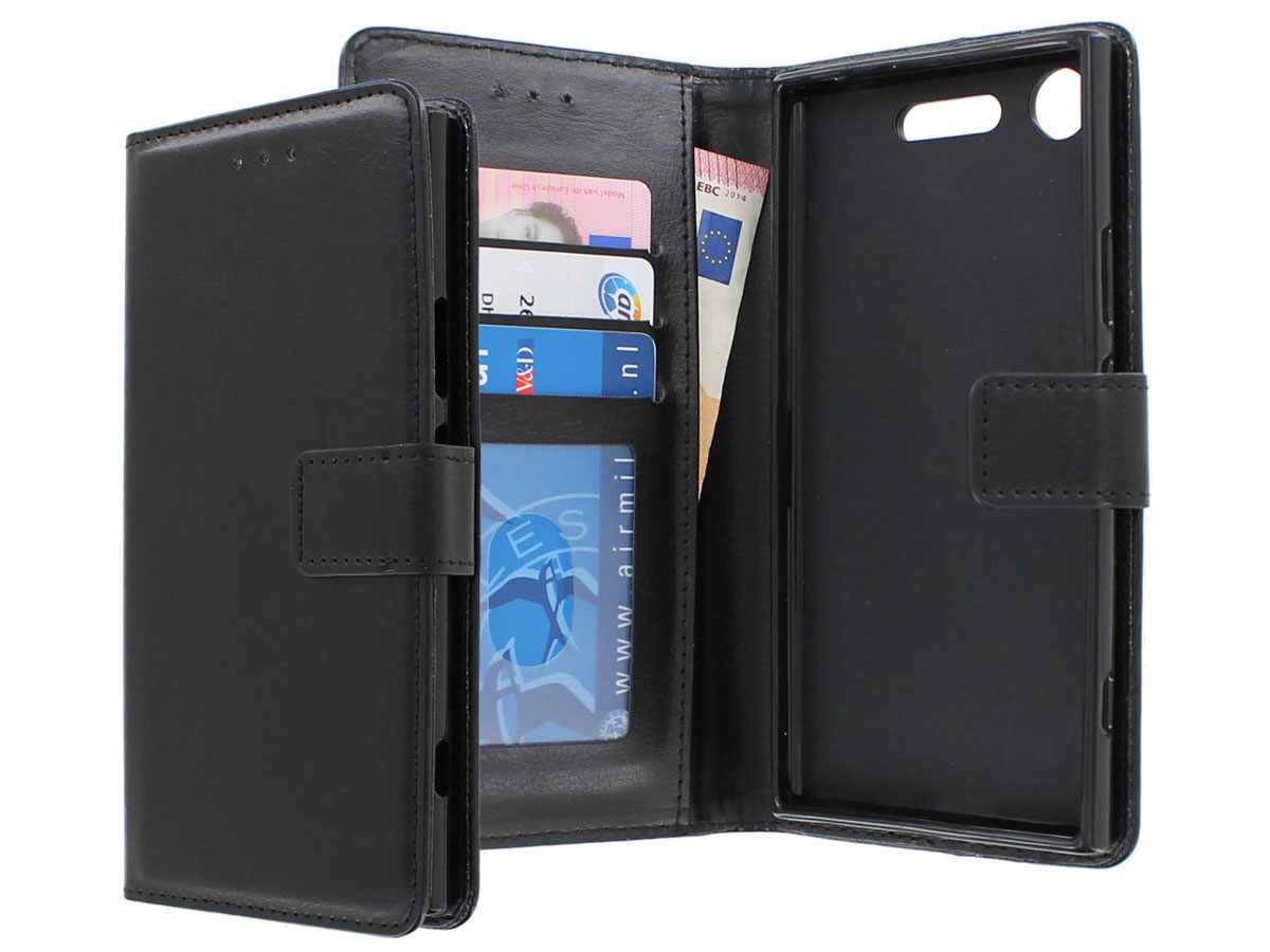 Bookcase Wallet Zwart - Sony Xperia XZ1 hoesje