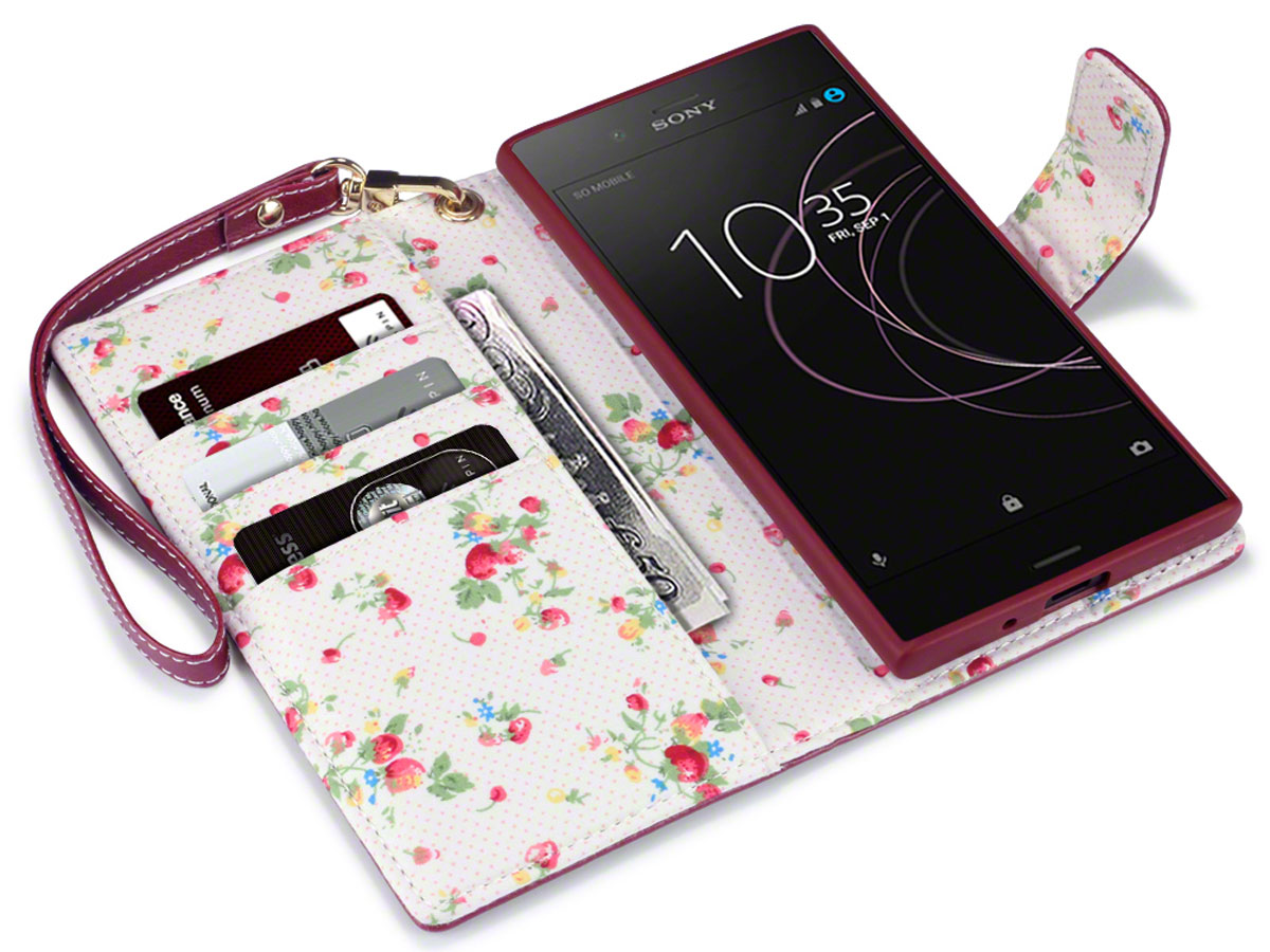 CaseBoutique Flower Wallet Case - Sony Xperia XZ1 Hoesje