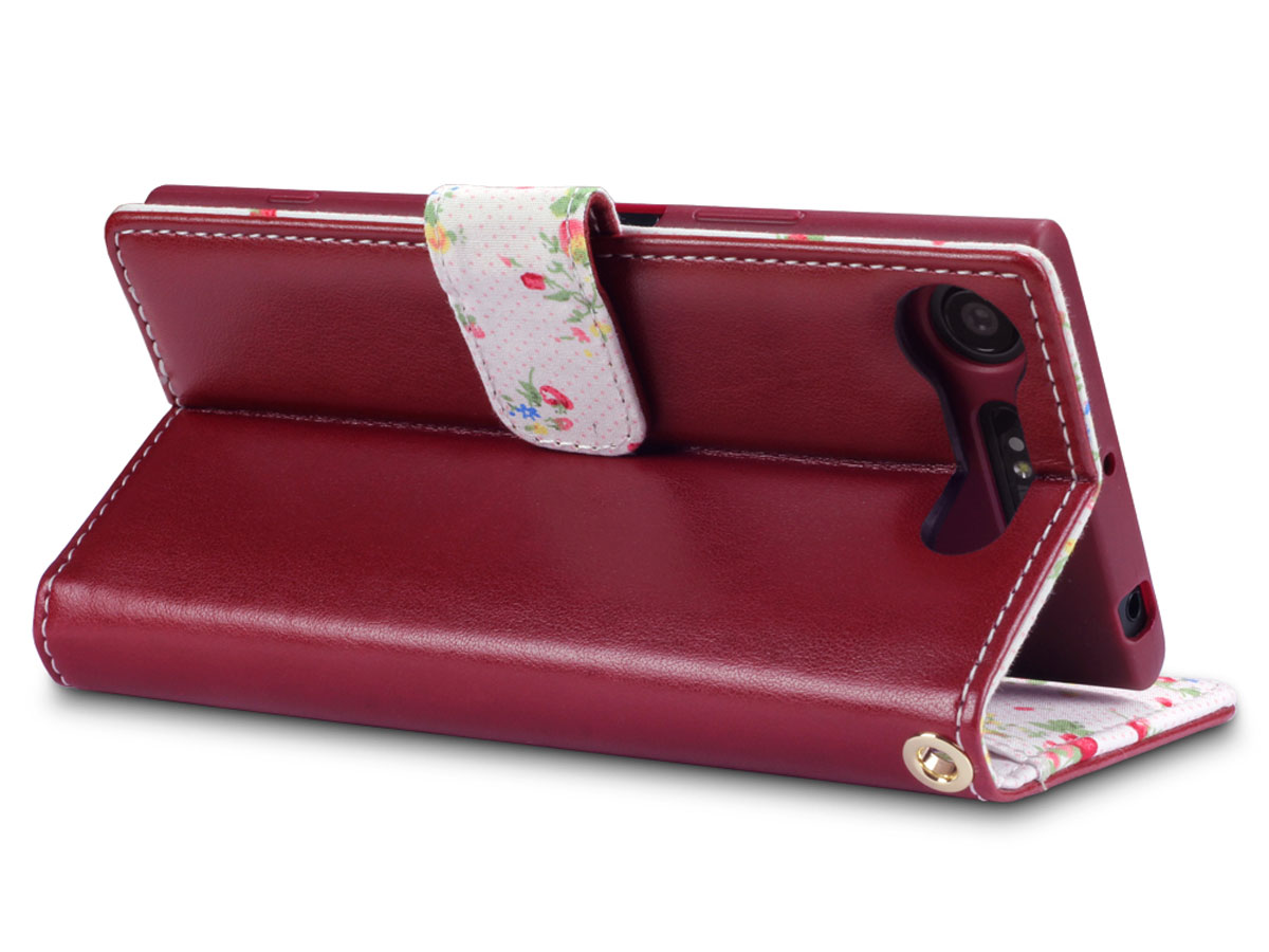 CaseBoutique Flower Wallet Case - Sony Xperia XZ1 Hoesje