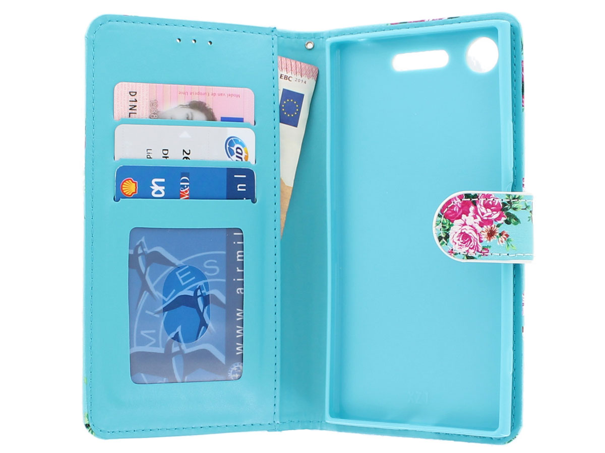 Flower Bookcase Wallet - Sony Xperia XZ1 hoesje