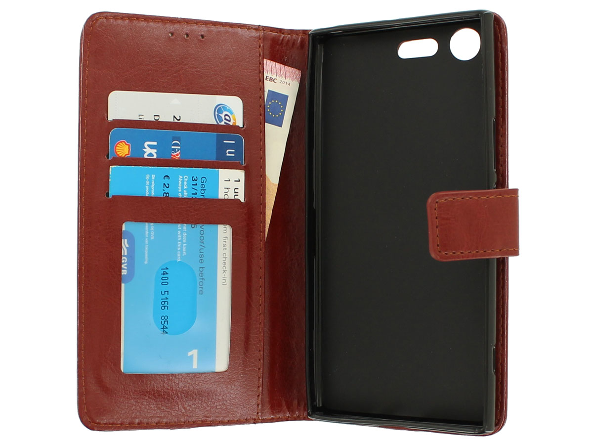 Wallet Bookcase Bruin - Sony Xperia XZ Premium hoesje