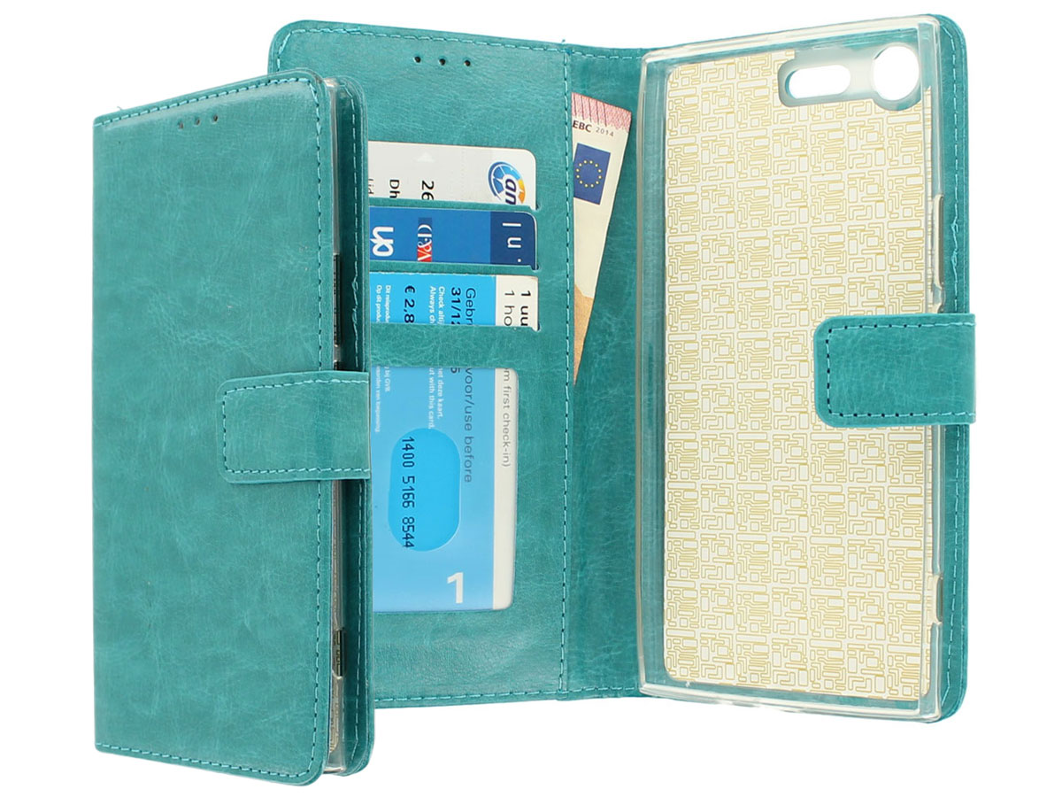 Wallet Bookcase Turqois - Sony Xperia XZ Premium hoesje