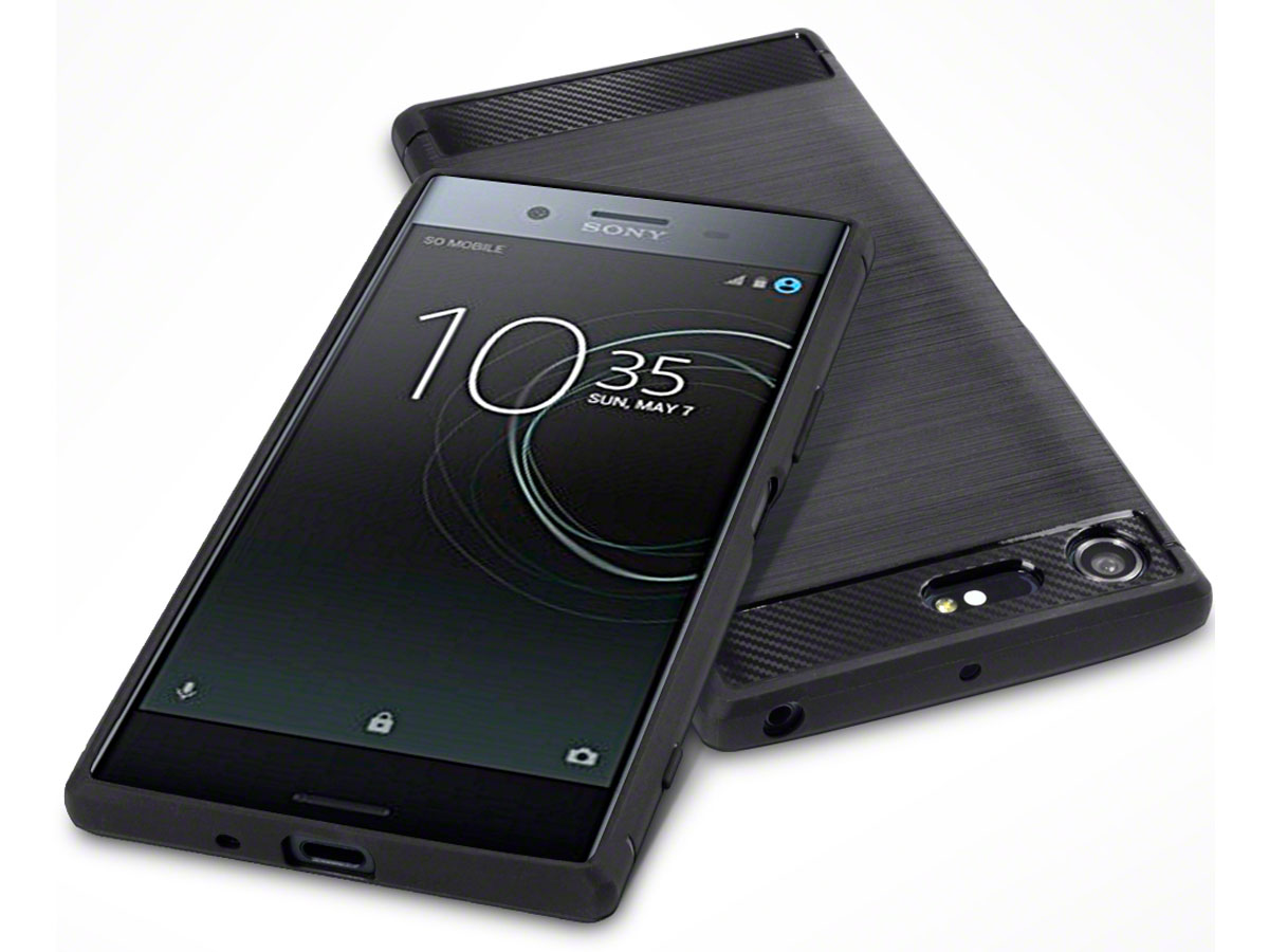 Rugged Carbon TPU Case - Sony Xperia XZ Premium hoesje