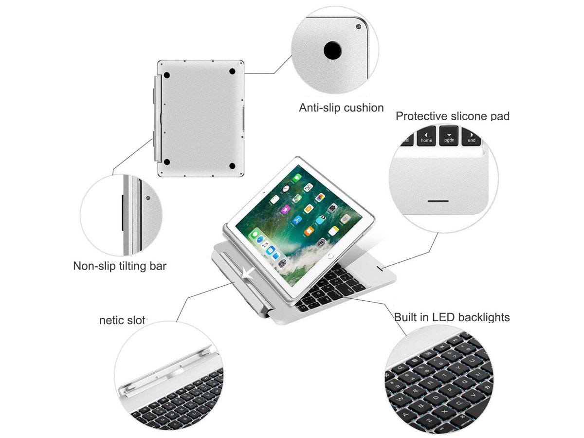 Bluetooth Toetsenbord Case Afneembaar iPad 9.7