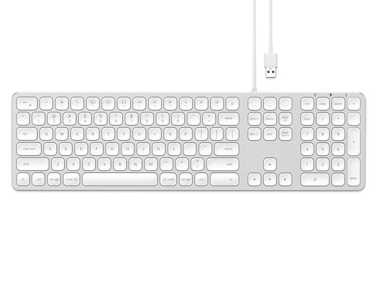 Satechi Aluminum Wired USB Keyboard QWERTY (Silver)