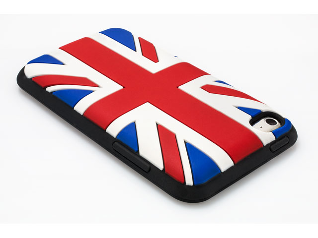 Qdos Great Brittain Silicone Skin Case Hoes voor iPod touch 4G