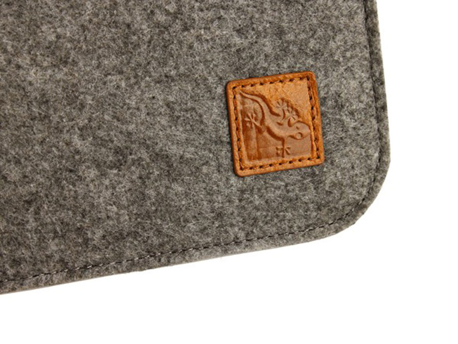 Gecko Sleeve van Vilt en Leer voor 10 inch tablets