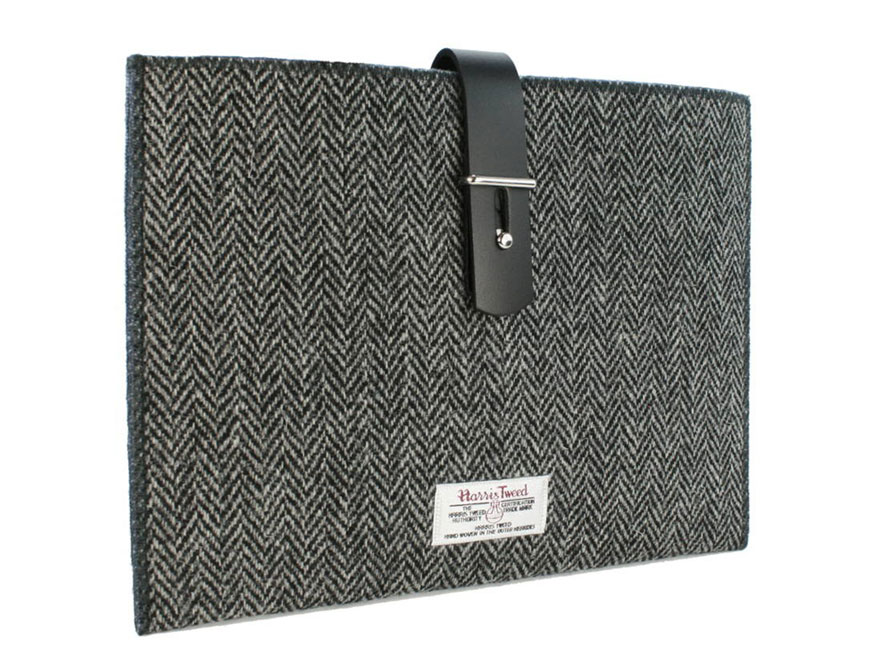 Officiële Harris Tweed Herringbone Black Tablet Sleeve (10 inch)