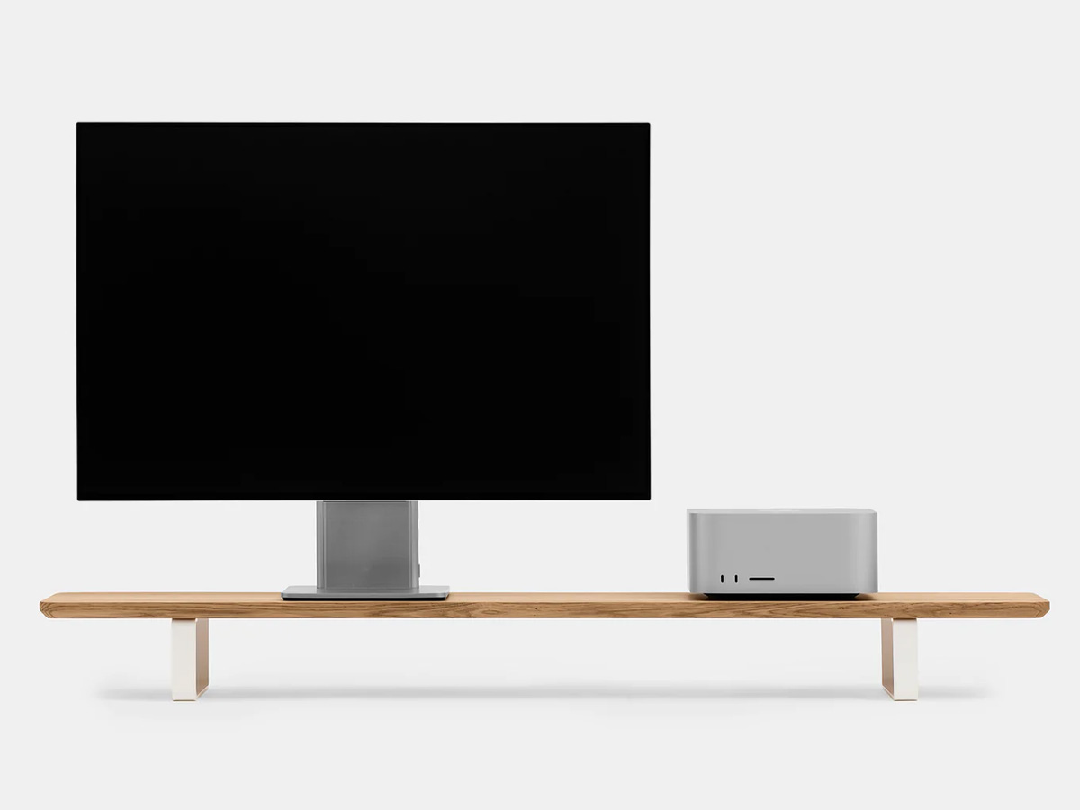 Oakywood Desk Shelf Oak/White - Dual Monitor Stand Beelschermverhoger