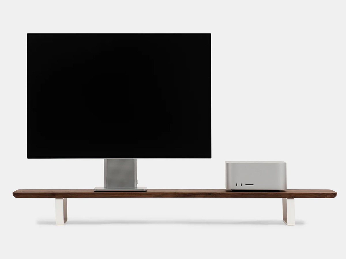 Oakywood Desk Shelf Walnut/White - Dual Monitor Stand Beelschermverhoger