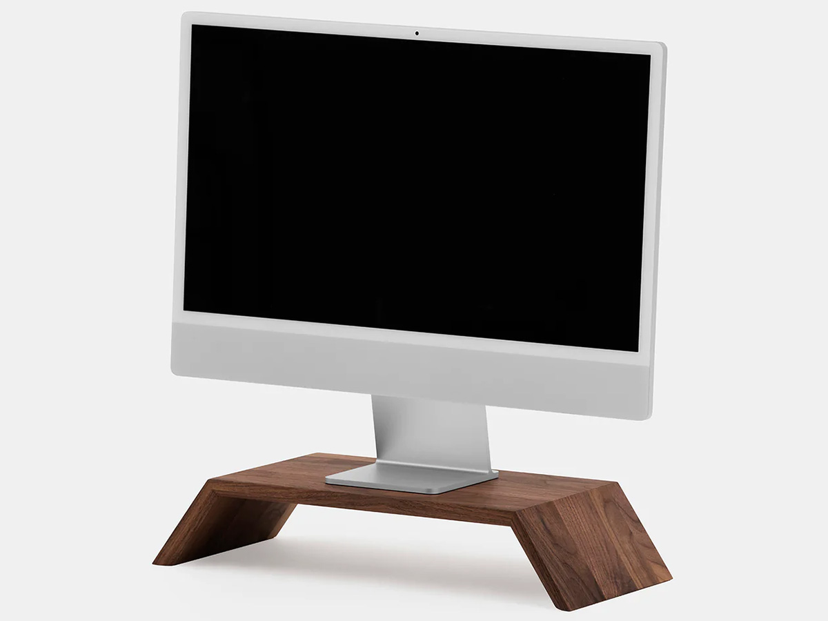 Rot tot nu Rijpen Oakywood Houten iMac Stand Beeldschermverhoger Walnoot