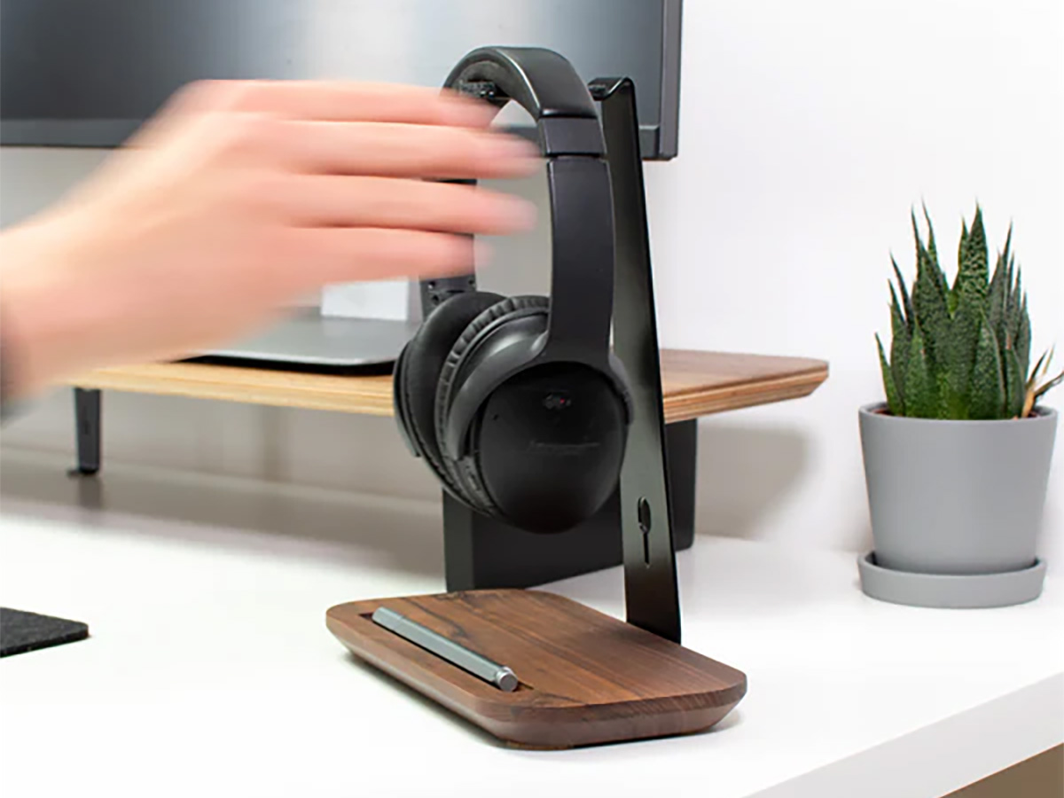 Balolo Headphone Stand Walnut - Houten Koptelefoon Standaard