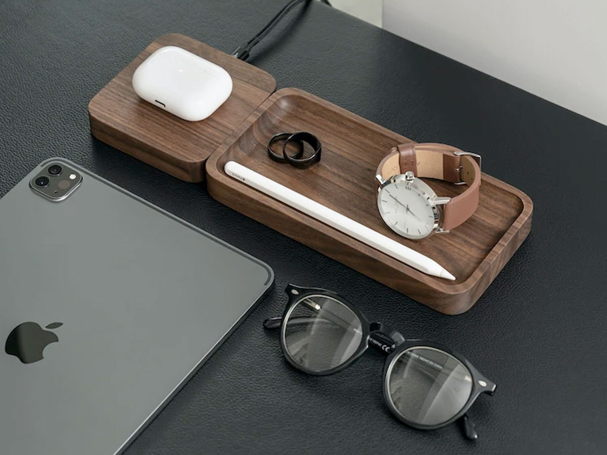 Oakywood OakyBlocks Wireless Charger Walnut - Draadloze Oplader