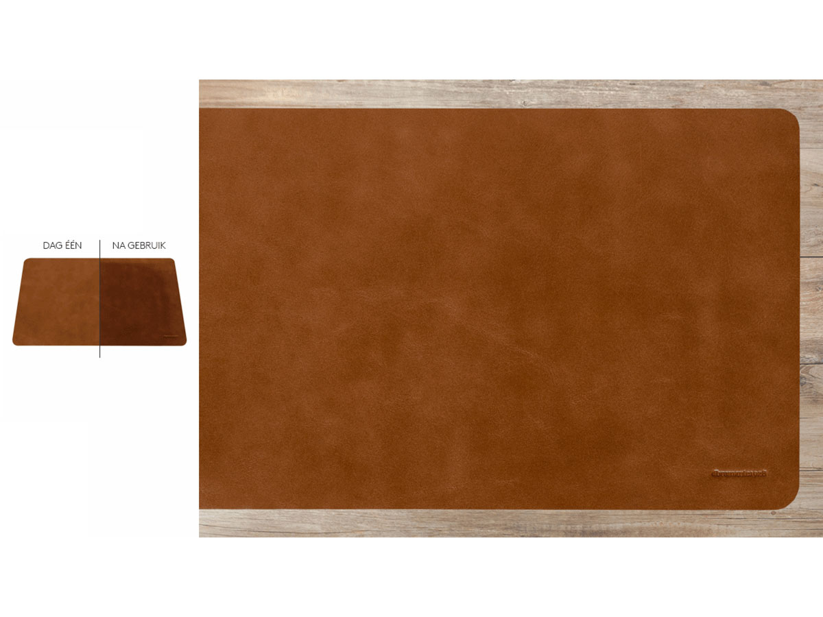 dbramante1928 Desk Mat Tan Large - Leren Bureauonderlegger