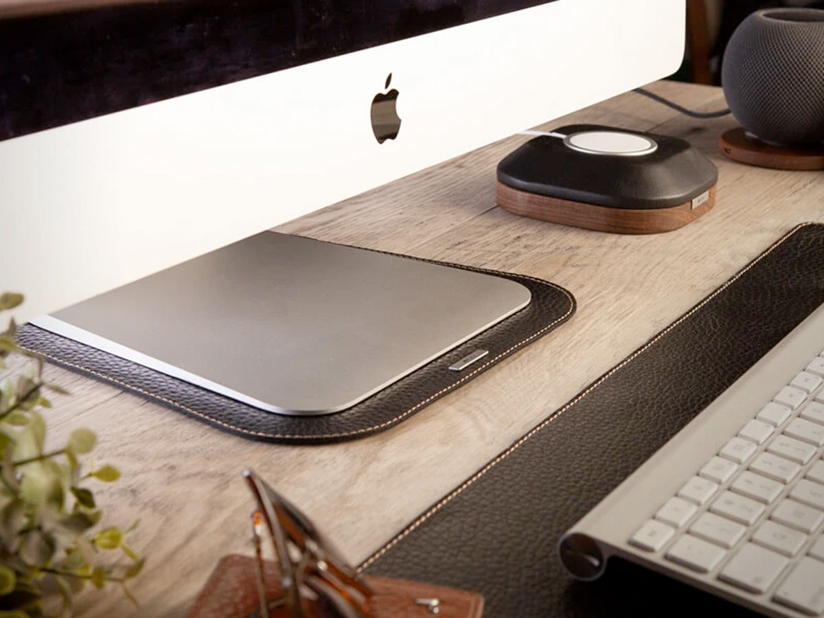 Vaja Deluxe Leather iMac Pad Zwart - Leren iMac Onderlegger