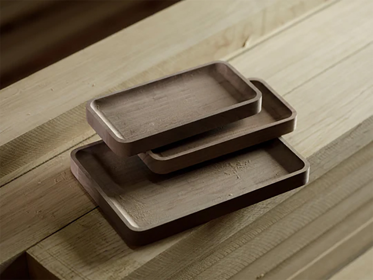 Oakywood Catchall Tray Large Black - Houten Organizer Bakje