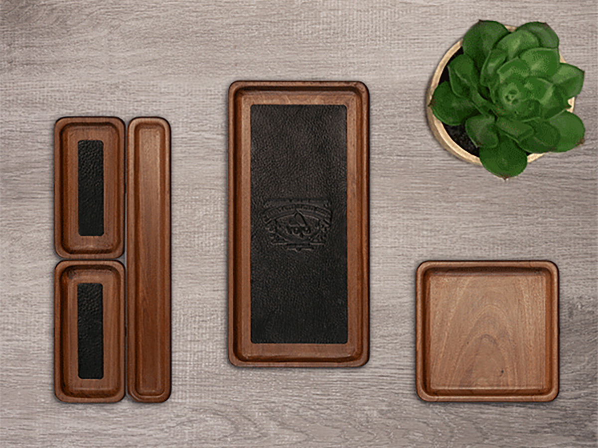 Vaja Wooden Desk Tray Set - Houten Magnetische Bureau Organiser